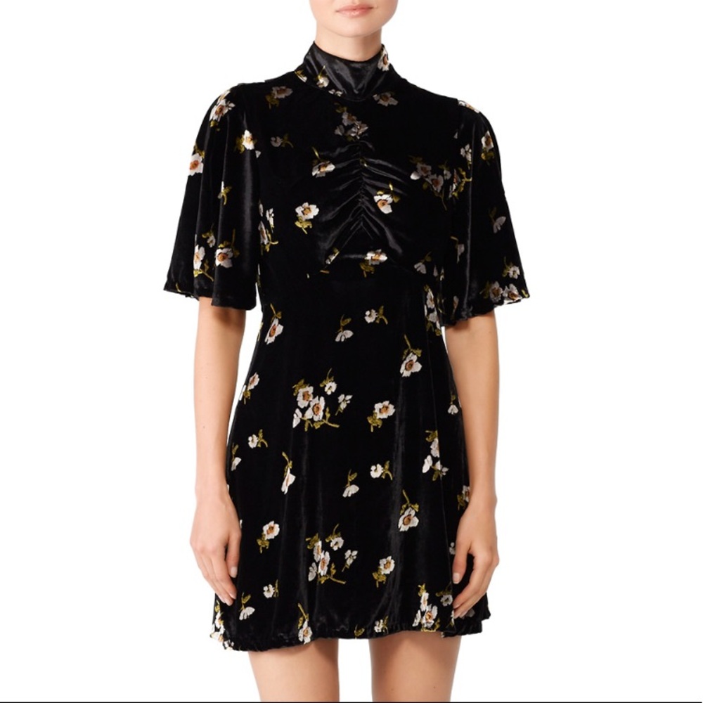 RESERVED: NWT Free People Black Velvet Mini Dress